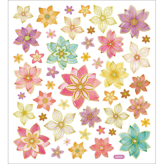 Multicolored Stickers Flowers