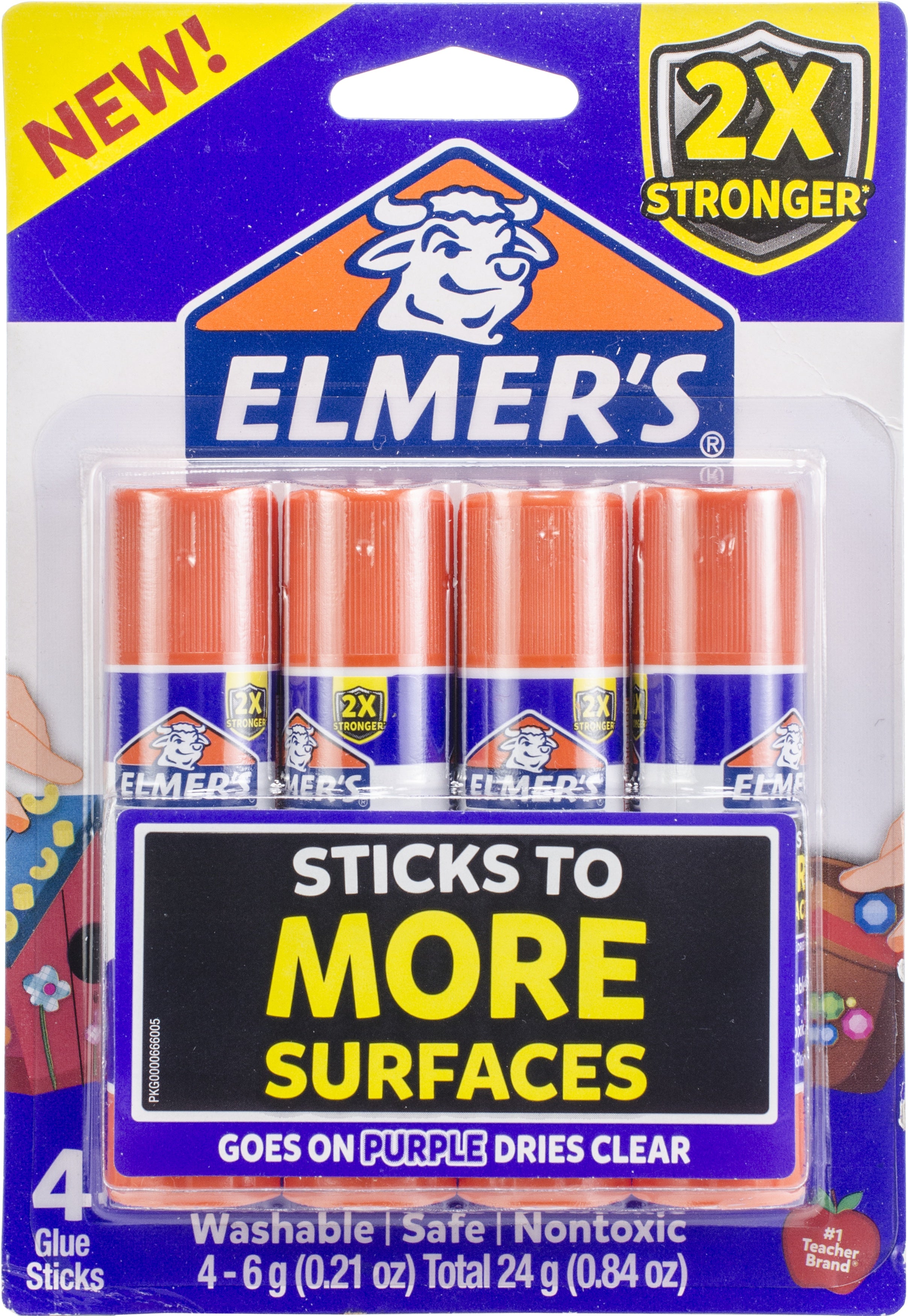 Elmers Extra Strength Glue Sticks 4/Pkg .21oz Each