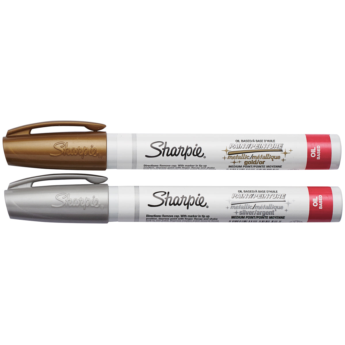 Sharpie Medium Point Oil-Based Paint Markers 2/Pkg Gold, Silver