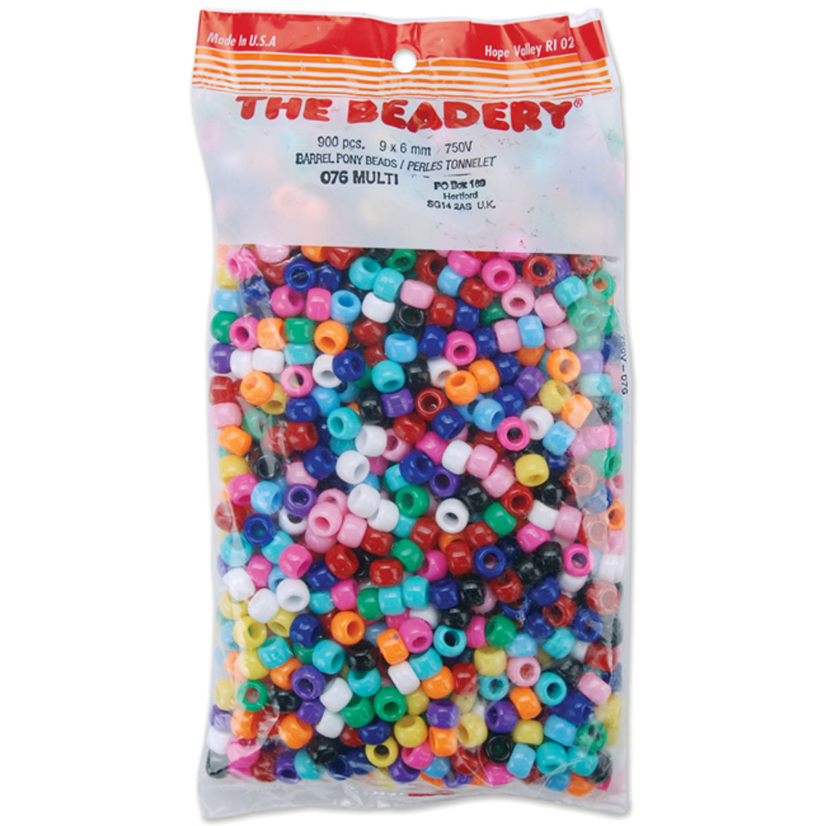 Pony Beads 6mmX9mm 900/Pkg Opaque Multicolor