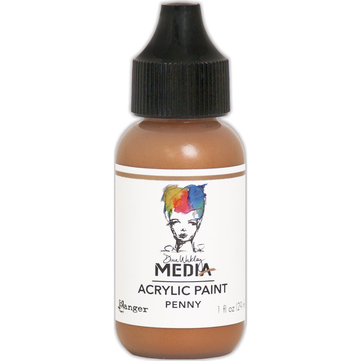 Dina Wakley Media Heavy Body Metallic Acrylic Paint 1oz Penny