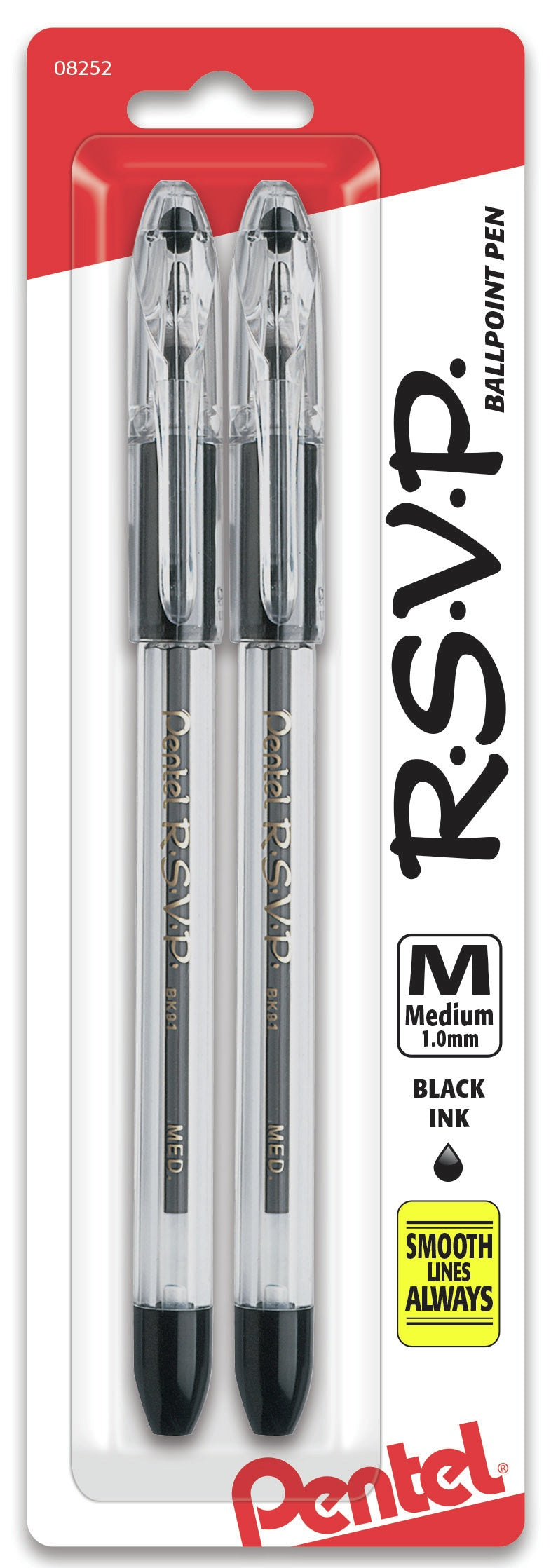 Pentel R.S.V.P. Medium Ballpoint Pens 2/Pkg Black