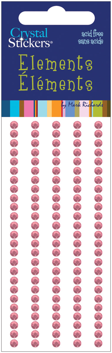 Crystal Stickers Elements 3mm Round 125/Pkg Light Pink