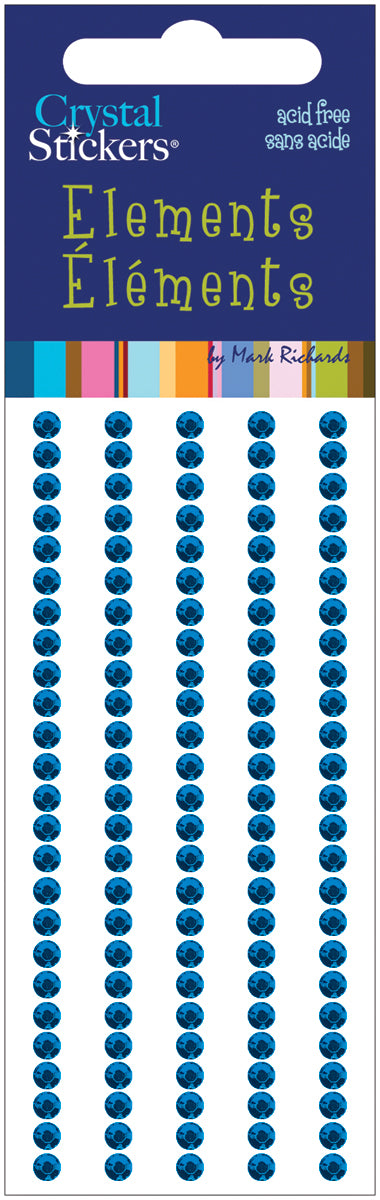 Crystal Stickers Elements 3mm Round 125/Pkg Royal Blue