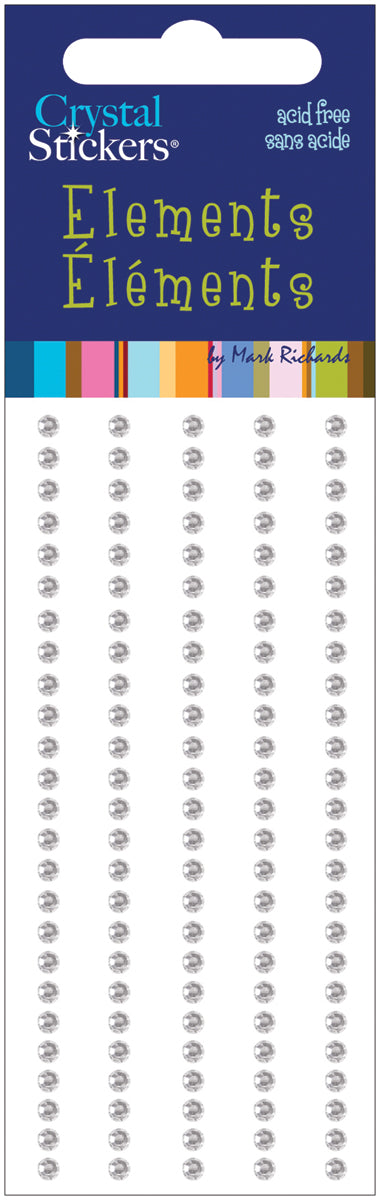 Crystal Stickers Elements 3mm Round 125/Pkg Clear
