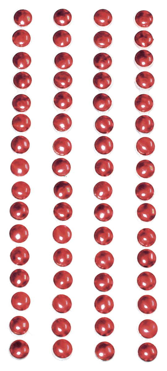 Metal Stickers Nailheads 5mm Round 64/Pkg Red