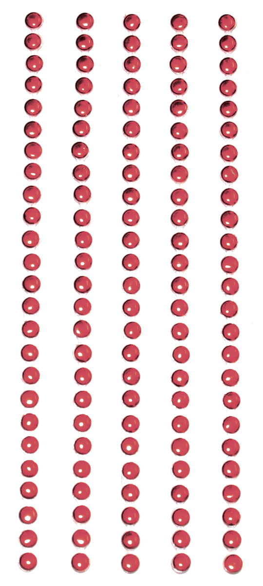 Metal Stickers Nailheads 3mm Round 125/Pkg Red