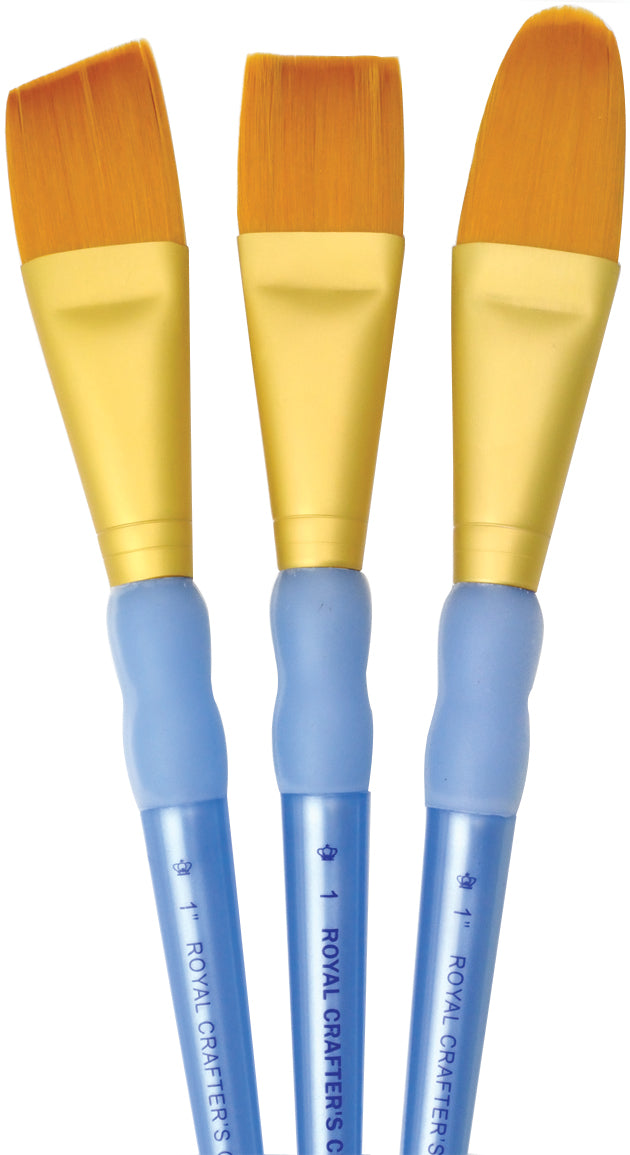 Crafter's Choice Golden Taklon Large Brush Set 3/Pkg
