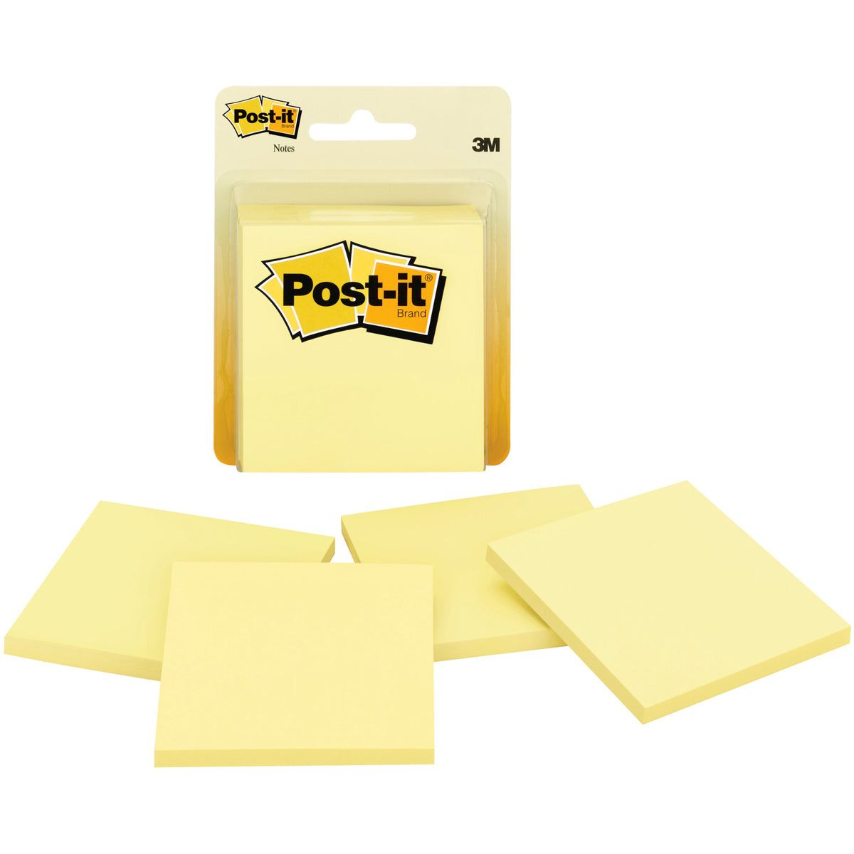 Post-It Notes 3"X3" 4/Pkg Canary Yellow