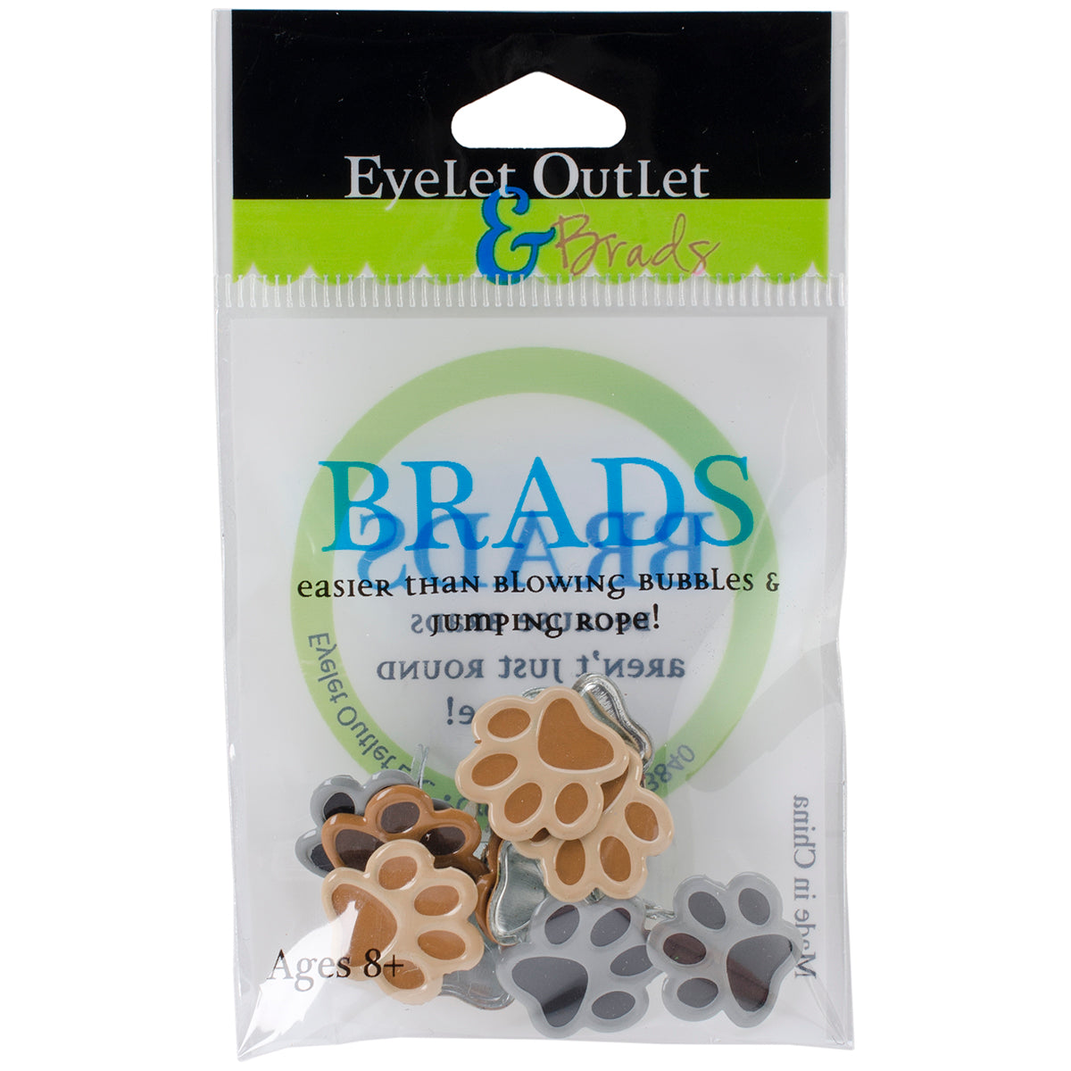 Eyelet Outlet Shape Brads 12/Pkg Paws
