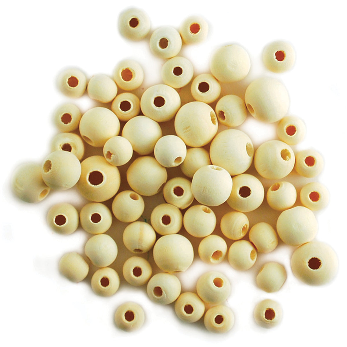 Craftwood Round Beads 10mm To 16mm 60/Pkg Natural