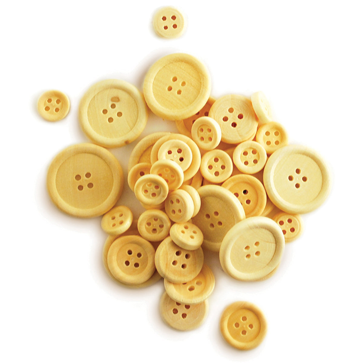 Craftwood Craft Buttons Assorted 40/Pkg Natural
