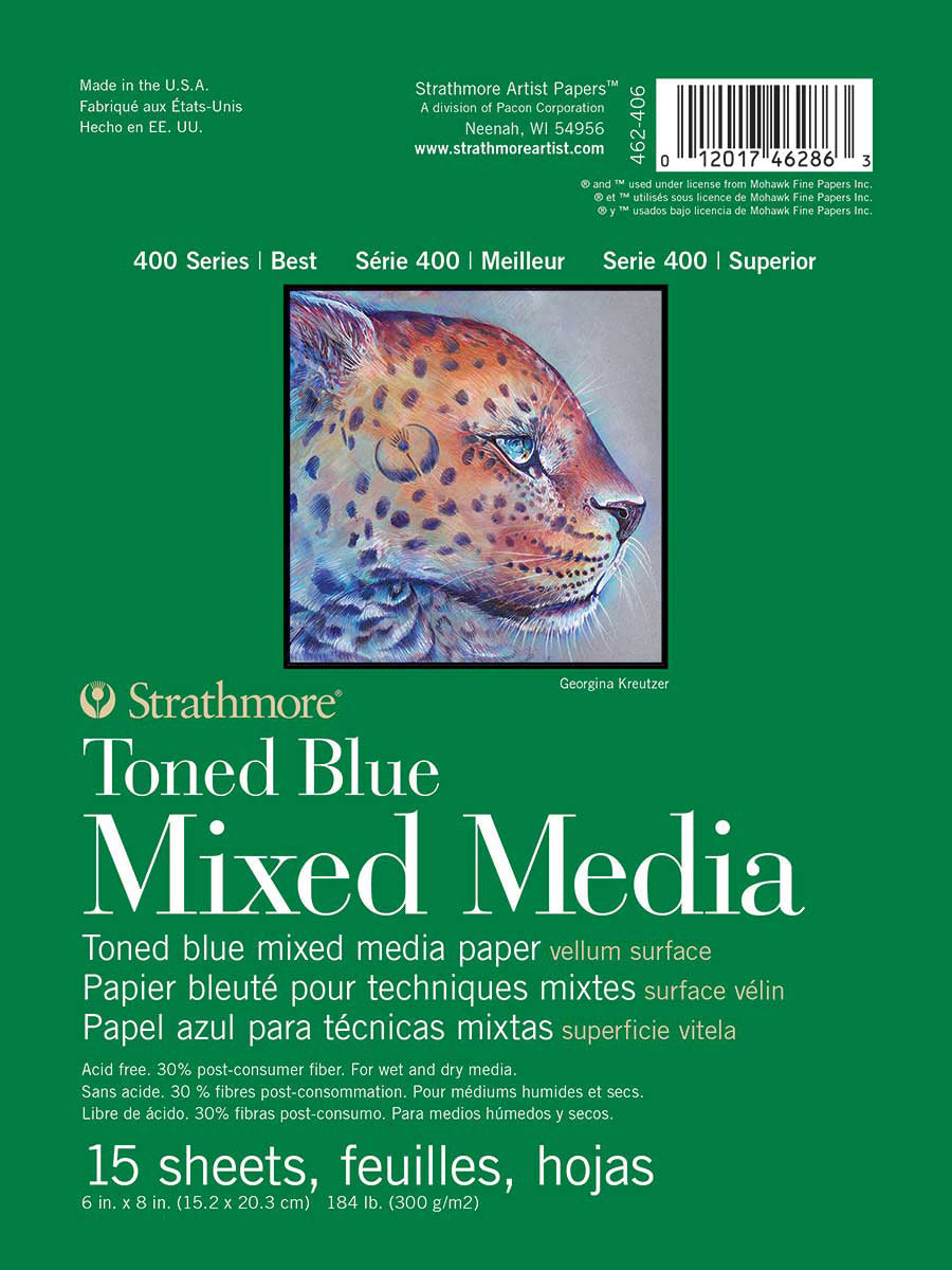 Strathmore 400 Series Mixed Media Pad - Tone Blue 6"X8" 15 Sheets