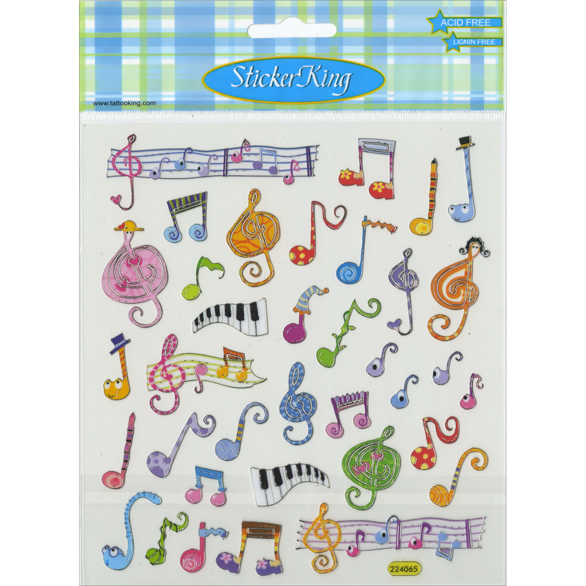 Multicolored Stickers Music Notes