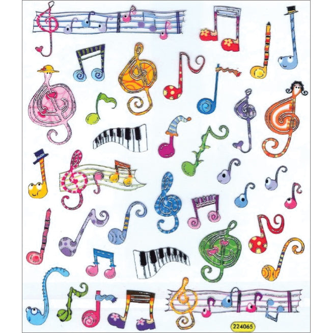 Multicolored Stickers Music Notes
