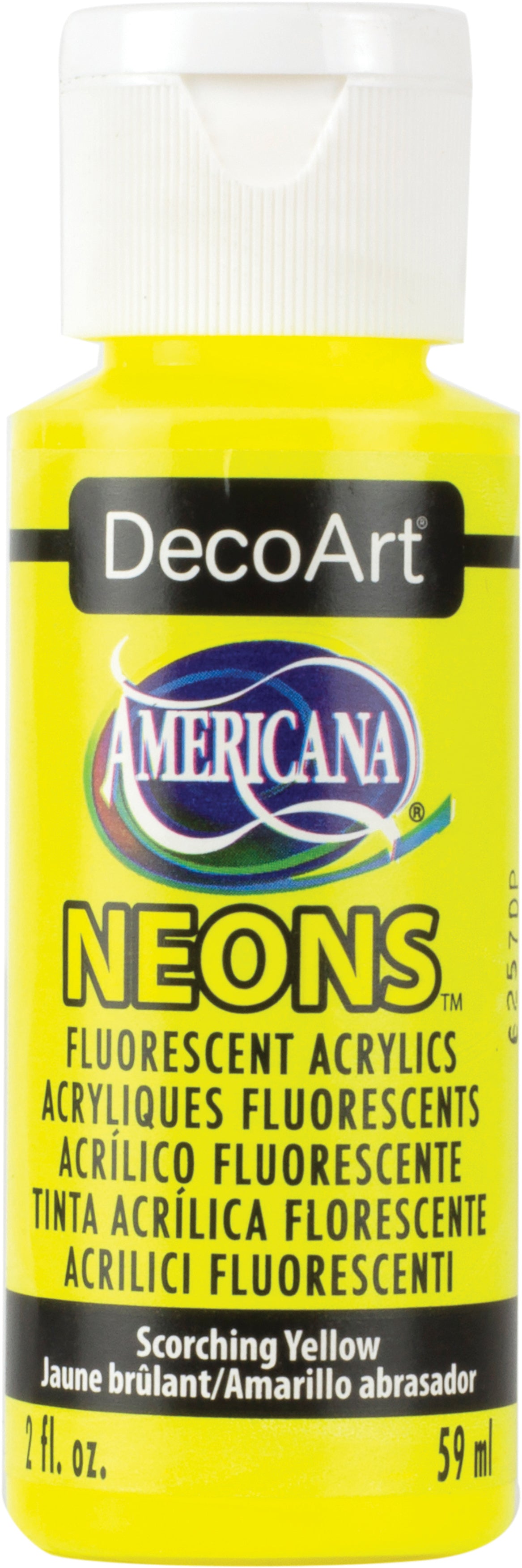 Americana Neons Fluorescent Acrylic Paint 2oz Scorching Yellow
