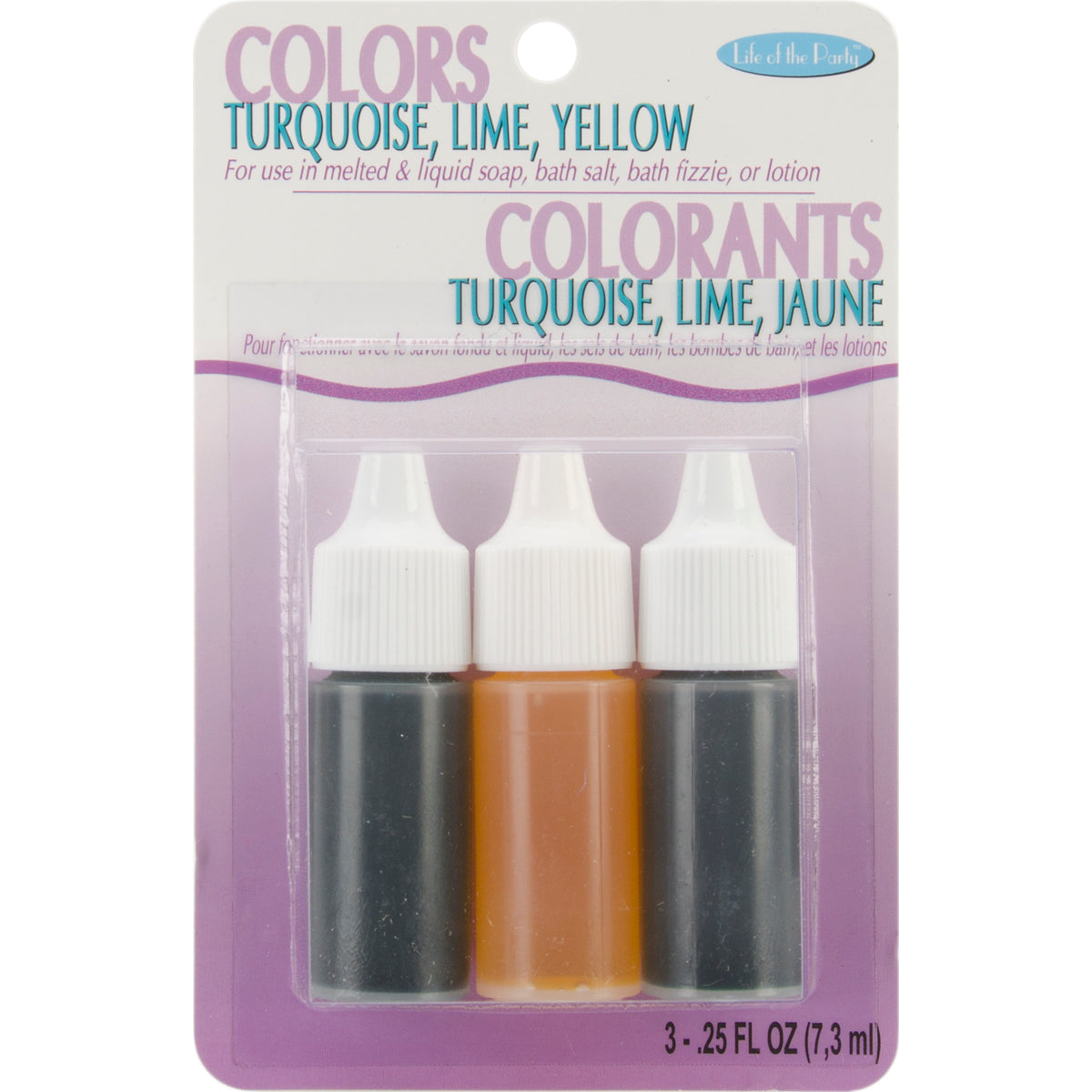 Colors .75oz 3/Pkg Yellow, Turquoise & Lime