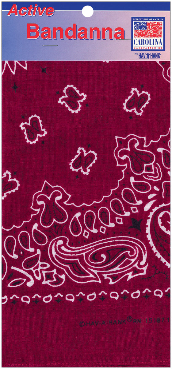 Hav-A-Hank Paisley Bandanna 22"X22" Burgundy