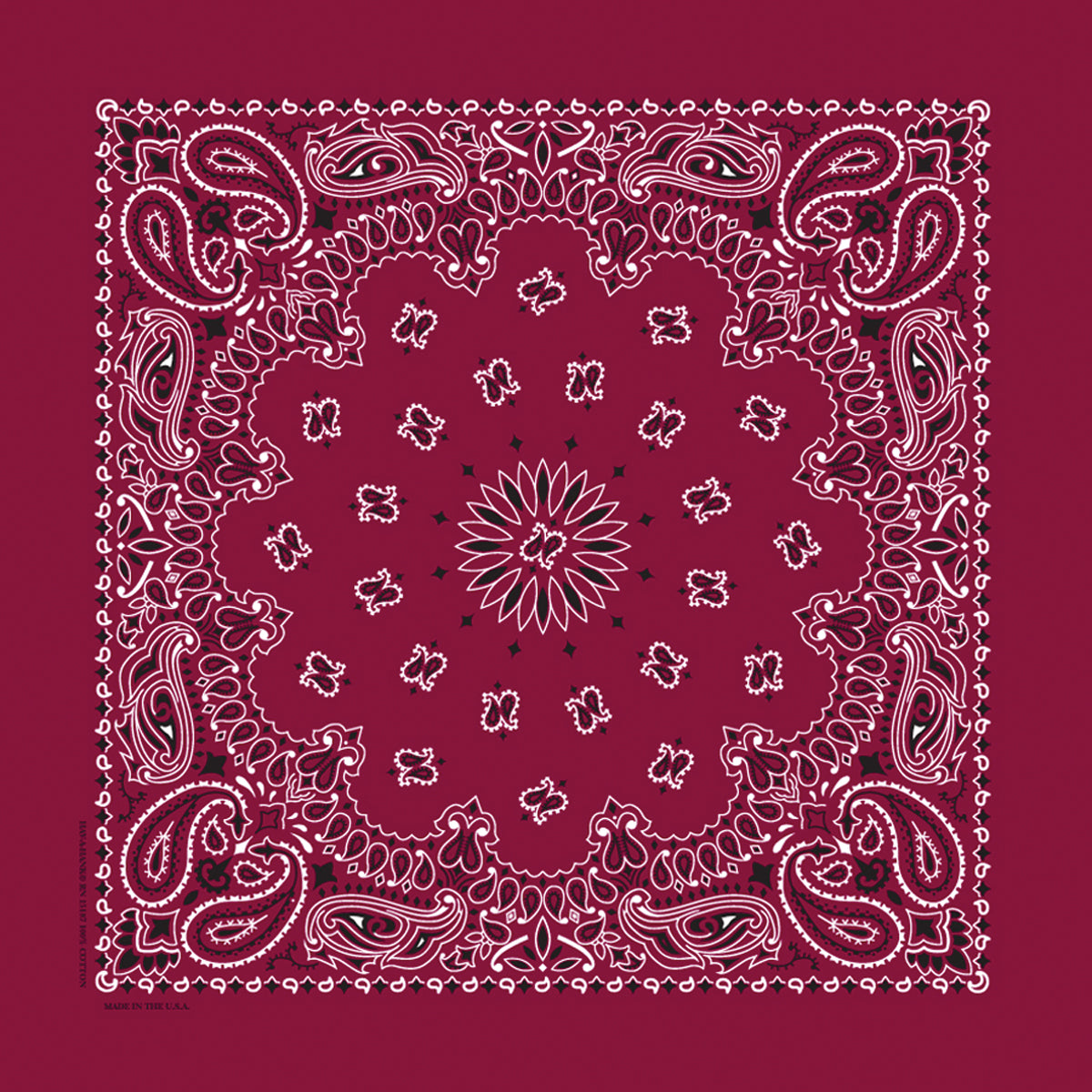 Hav-A-Hank Paisley Bandanna 22"X22" Burgundy