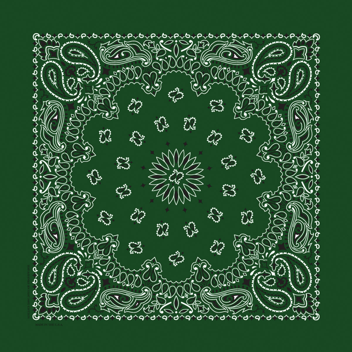 Hav-A-Hank Paisley Bandanna 22"X22" Hunter Green
