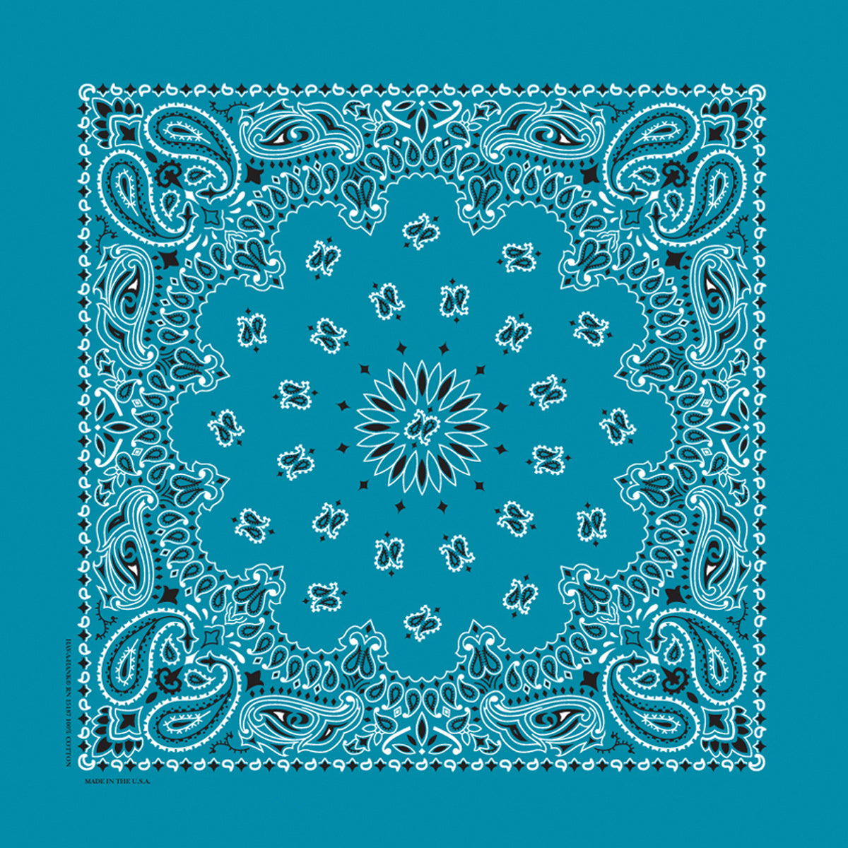 Hav-A-Hank Paisley Bandanna 22"X22" Turquoise