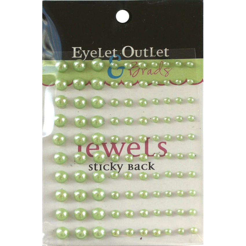 Bling Self-Adhesive Pearls Multi-Size 100/Pkg Green