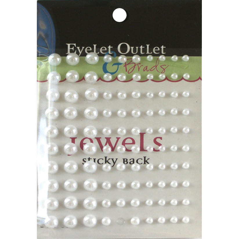 Bling Self-Adhesive Pearls Multi-Size 100/Pkg White
