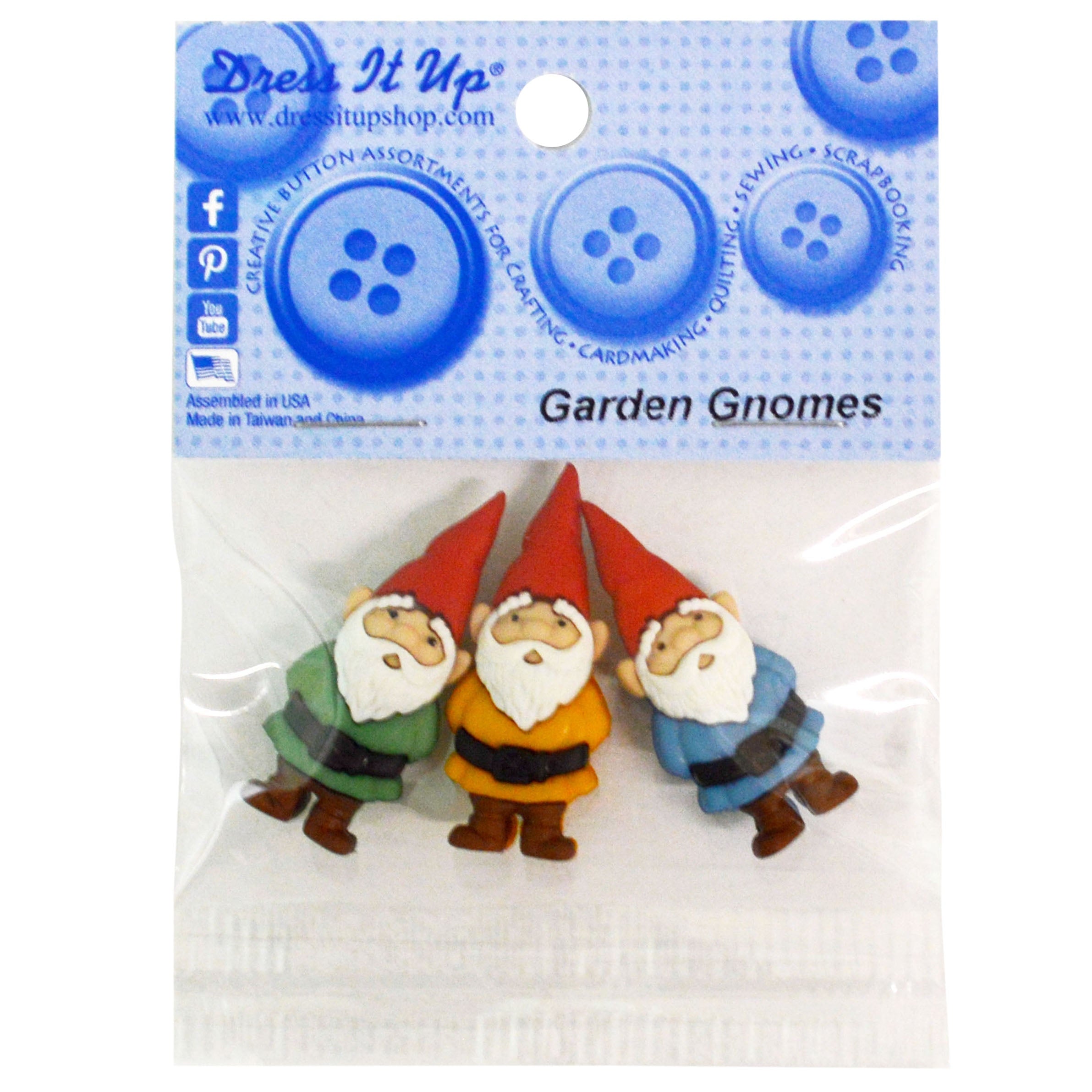 Dress It Up Embellishments-Garden Gnomes