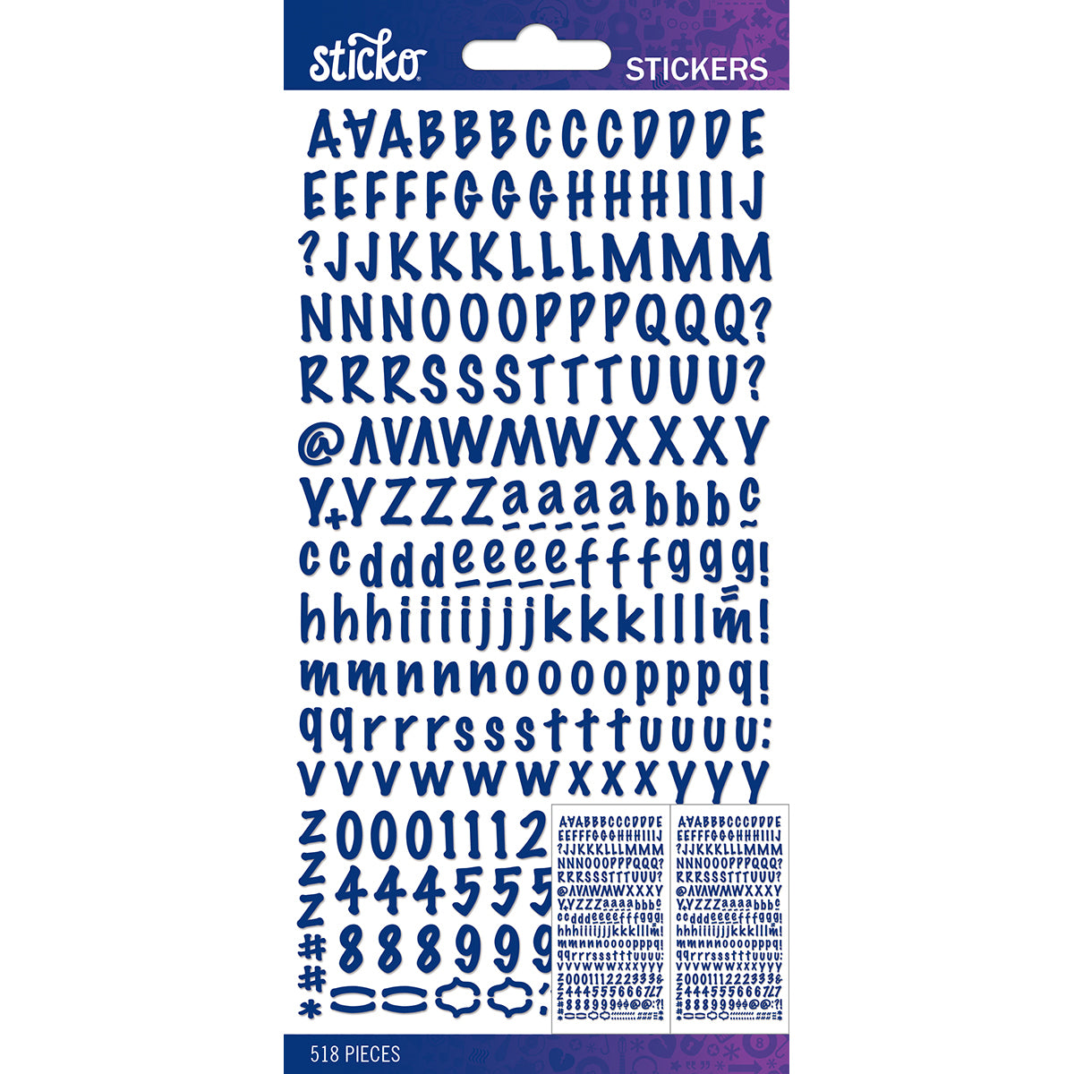 Sticko Alphabet Stickers Cobalt Marker Small
