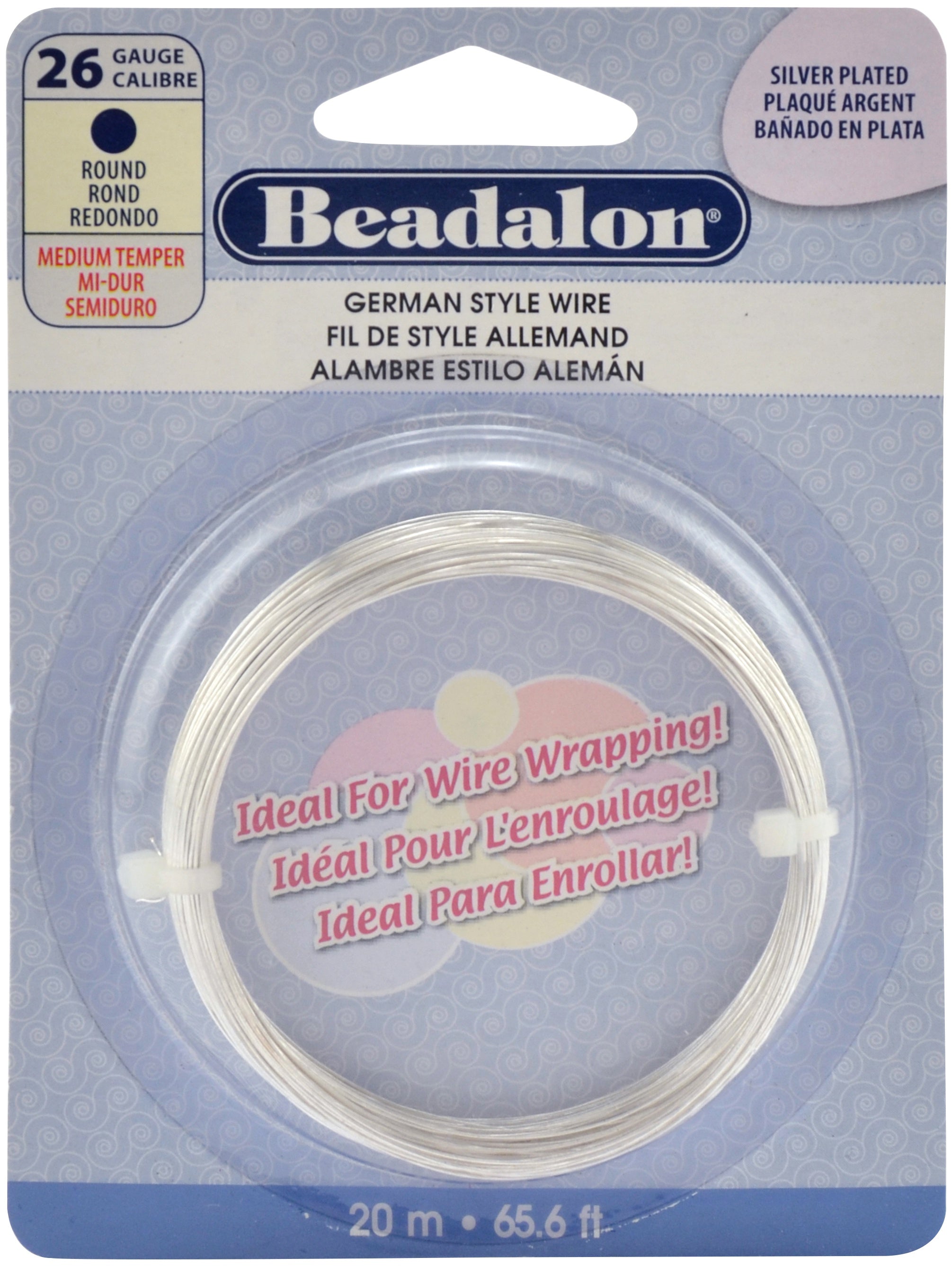 German Style Wire Silver Round - 26 Gauge, 65.5'