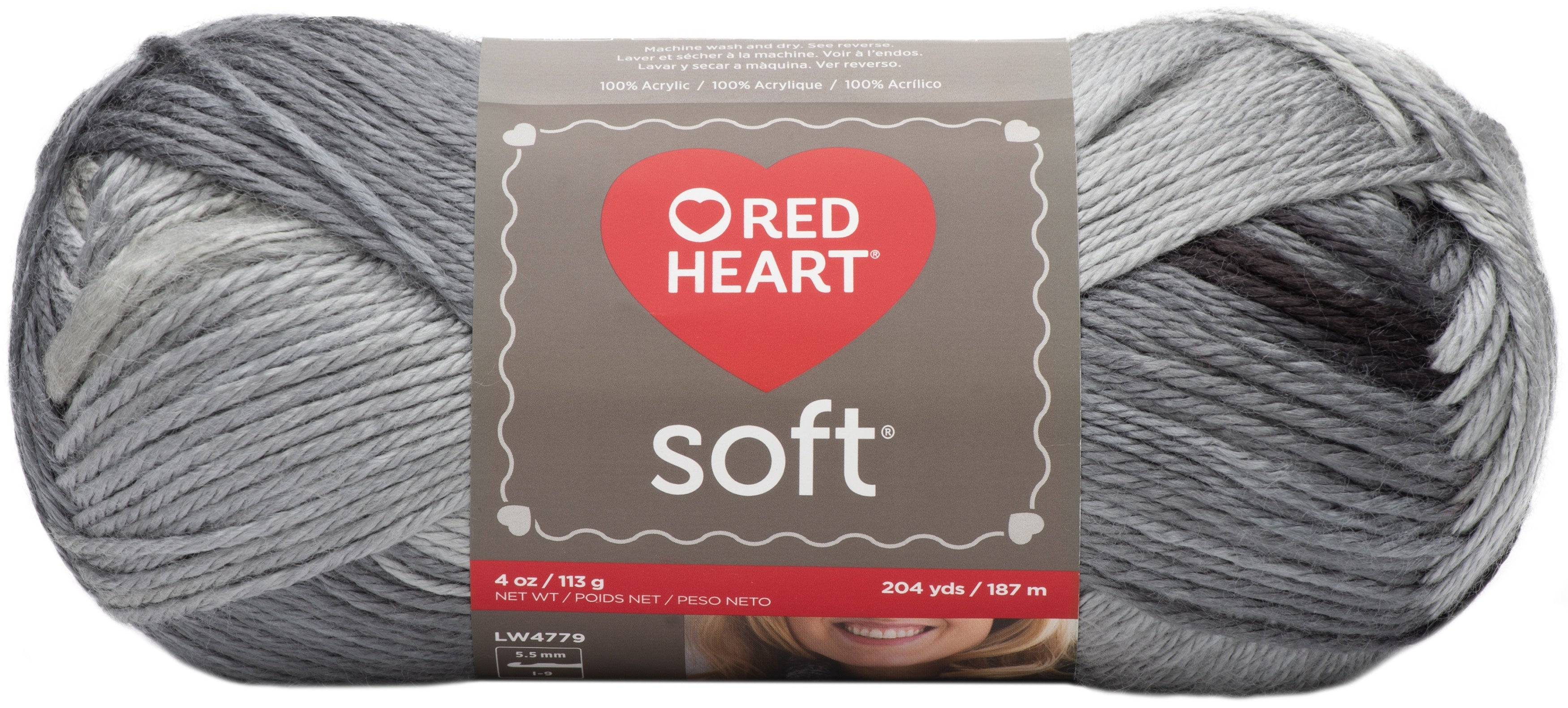 Red Heart Soft Yarn Greyscale