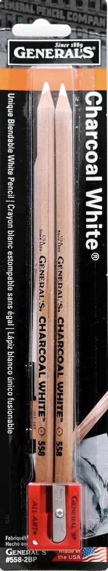 Charcoal White Pencils 2/Pkg 2B