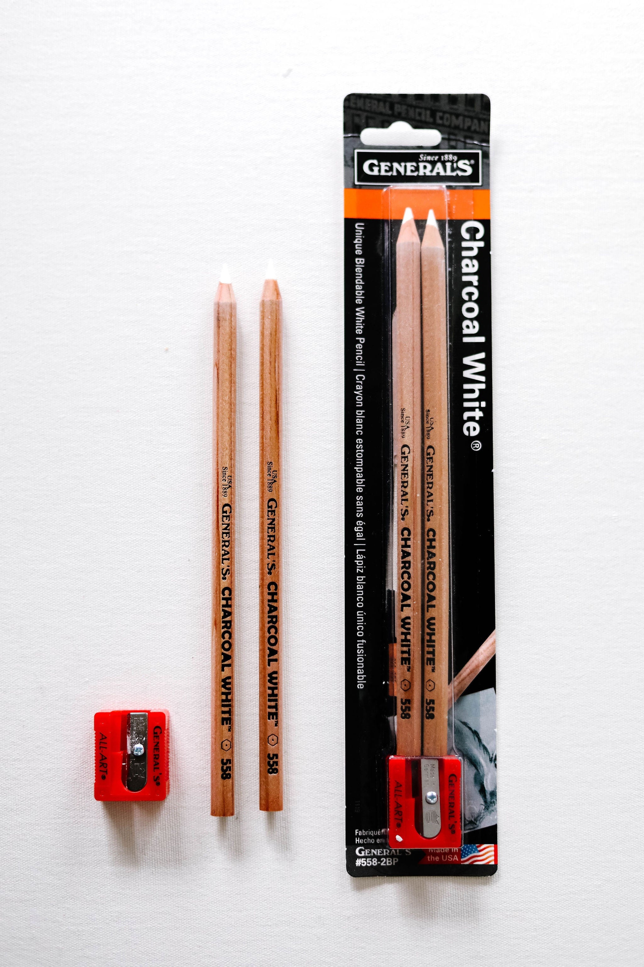 Charcoal White Pencils 2/Pkg 2B