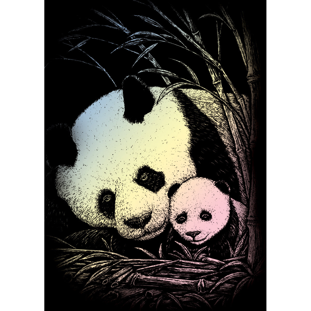 Holographic Foil Engraving Art Mini Kit 5"X7" Bamboo Panda