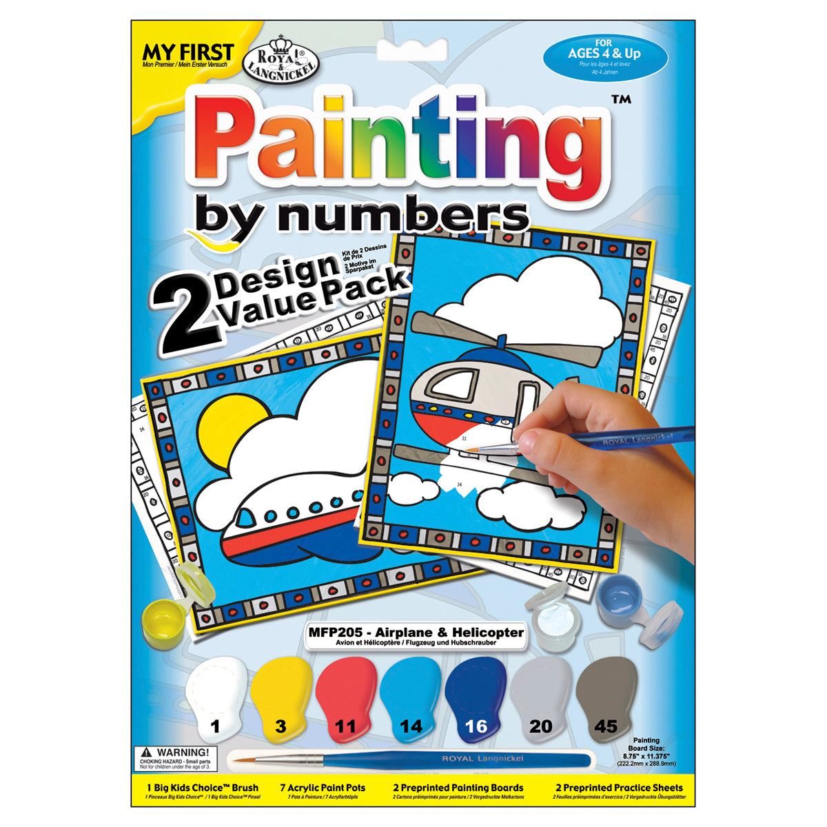 My First Paint By Number Kit 8.75"X11.375" 2/Pkg Airplane & Helicopter