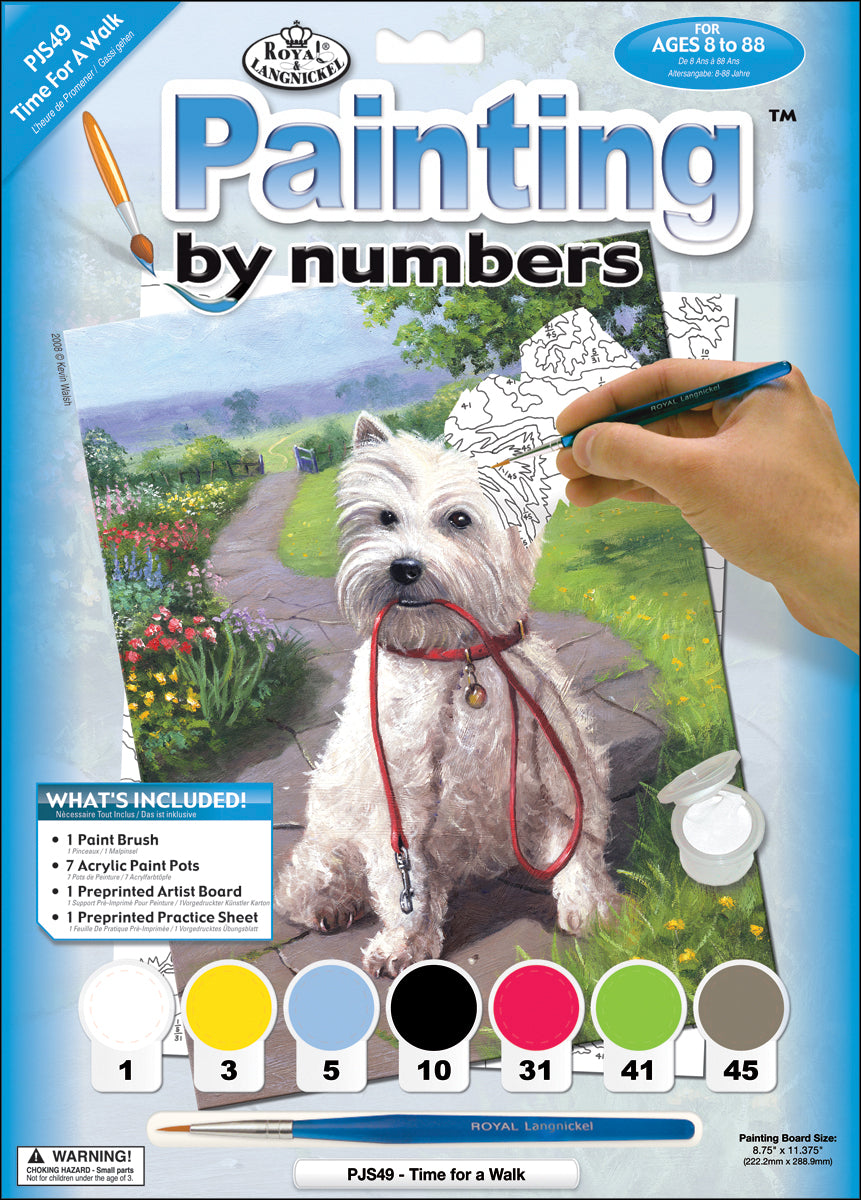 Junior Small Paint By Number Kit 8.75"X11.75" Time For A Walk