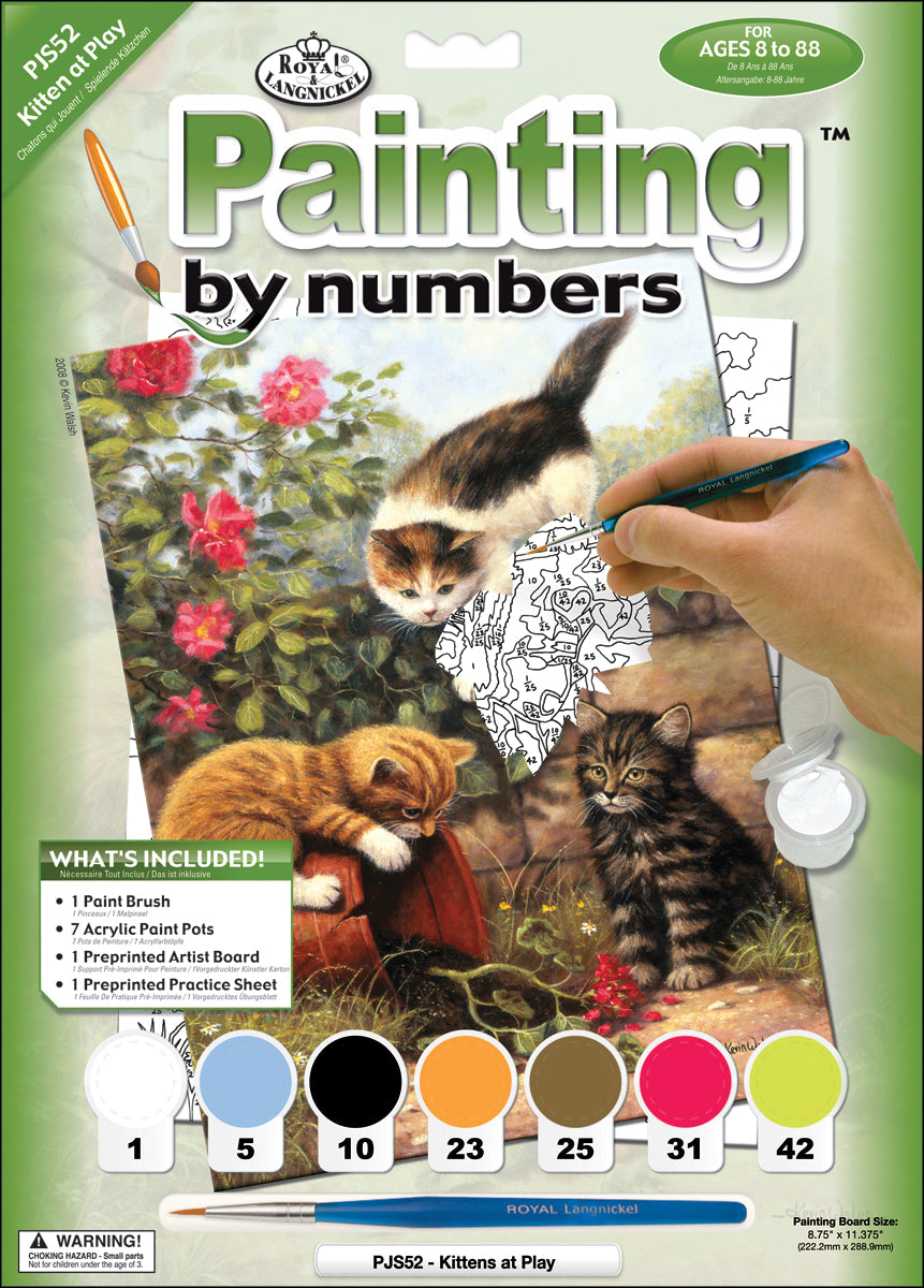 Junior Small Paint By Number Kit 8.75"X11.75" Kittens At Play