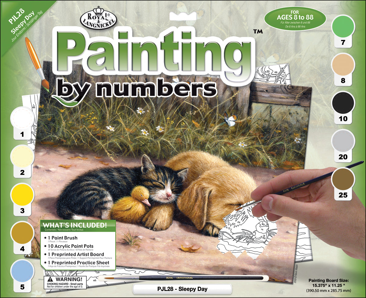 Junior Large Paint By Number Kit 15.25"X11.25" Sleepy Day
