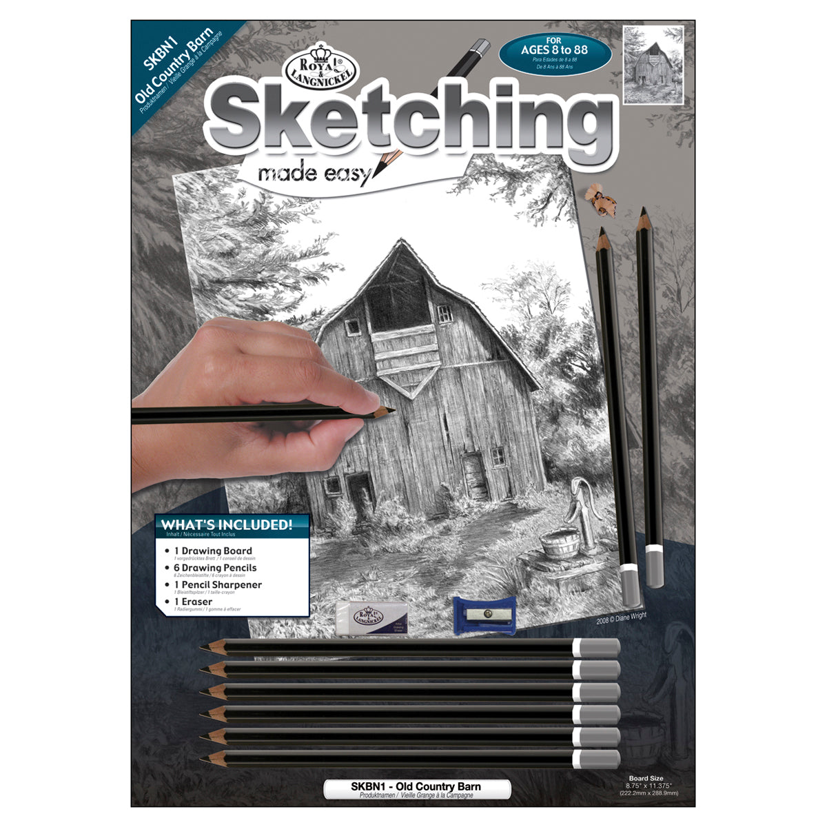 Sketching Made Easy Kit 9"X12" Old Country Barn
