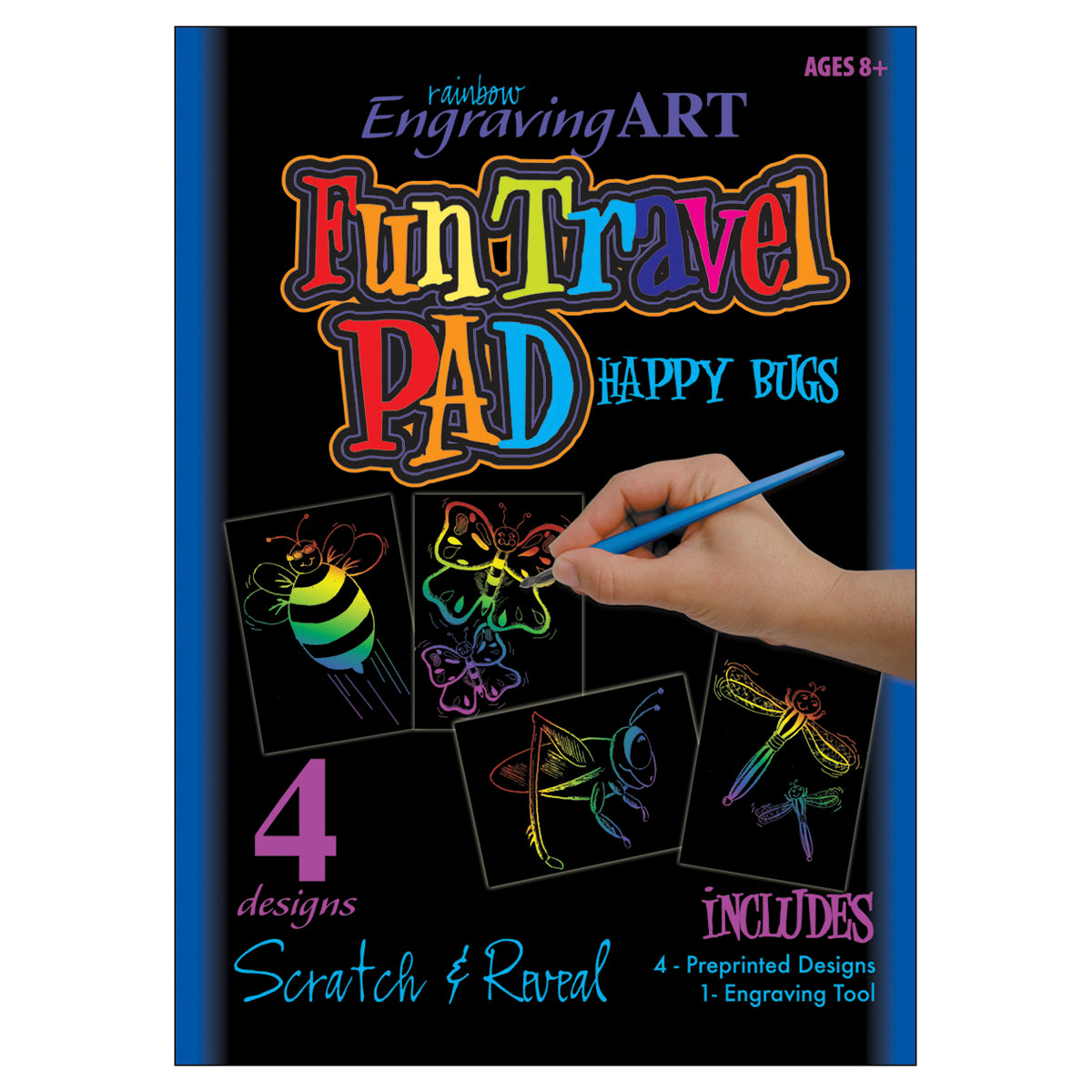 Rainbow Foil Engraving Art Fun Travel Pads Happy Bugs