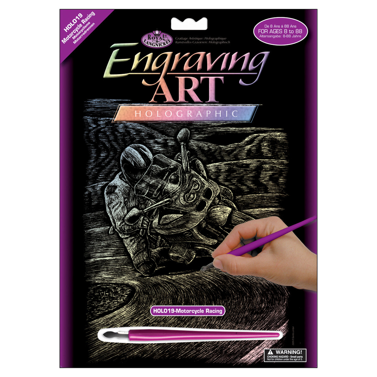 Holographic Foil Engraving Art Kit 8"X10" Motorcycle Race