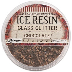 Iced Enamels German Glass Glitter .5oz Chocolate