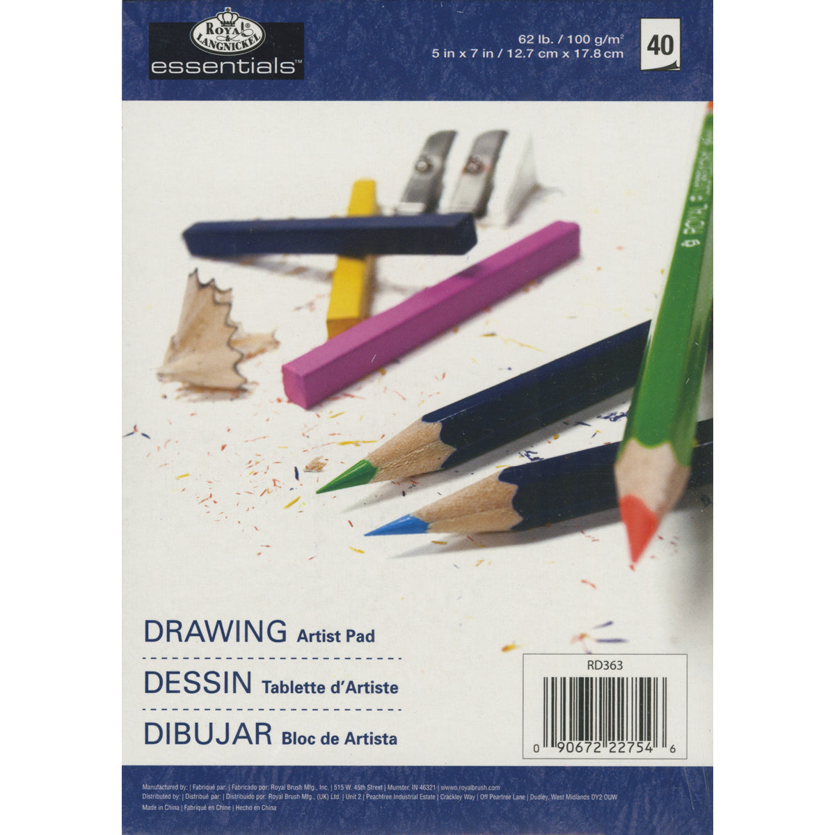Essentials Drawing Artist Paper Pad 5"X7" 40 Sheets