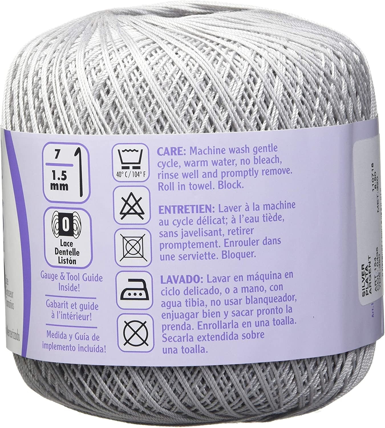 Aunt Lydia's Classic Crochet Thread Size 10 Silver