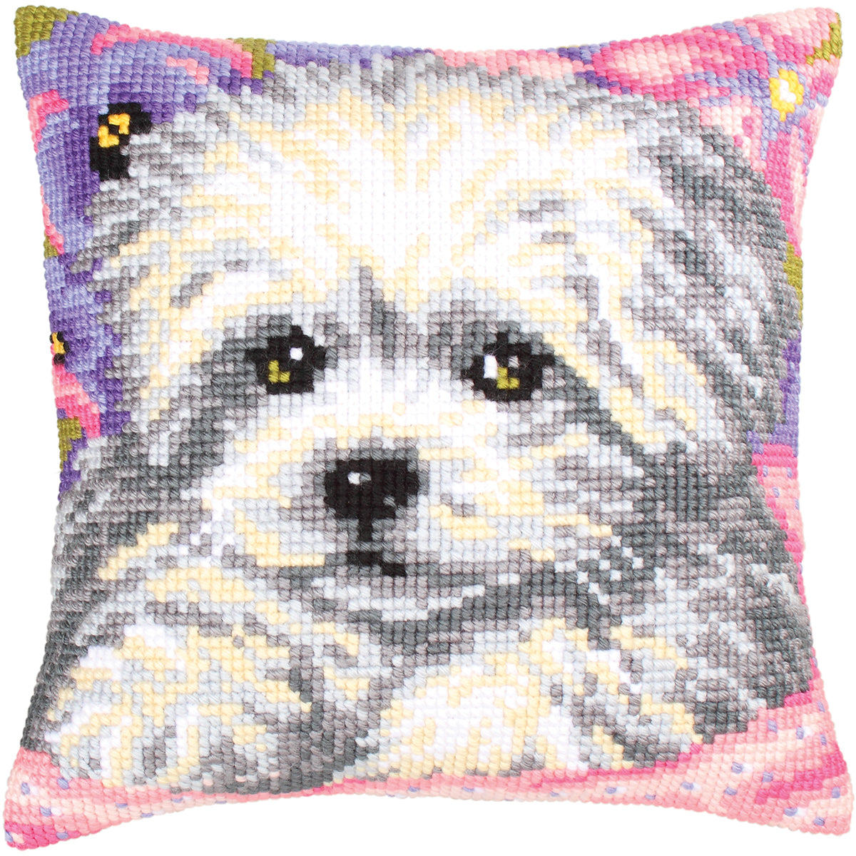 Collection D'Art Stamped Needlepoint Cushion Kit 40X40cm Little Doggy