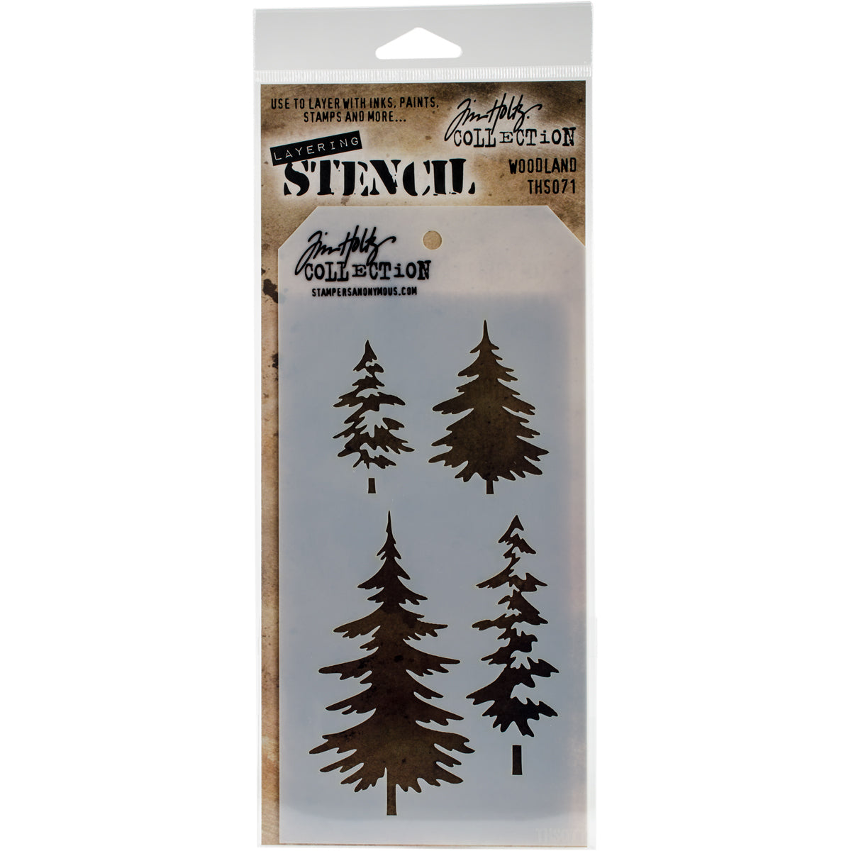 Tim Holtz Layered Stencil 4.125"X8.5" Woodland