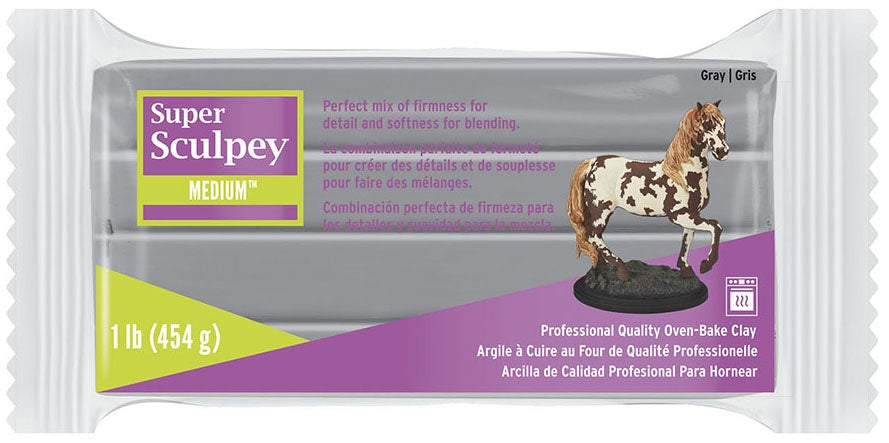 Super Sculpey Medium Blend Clay 1lb Gray