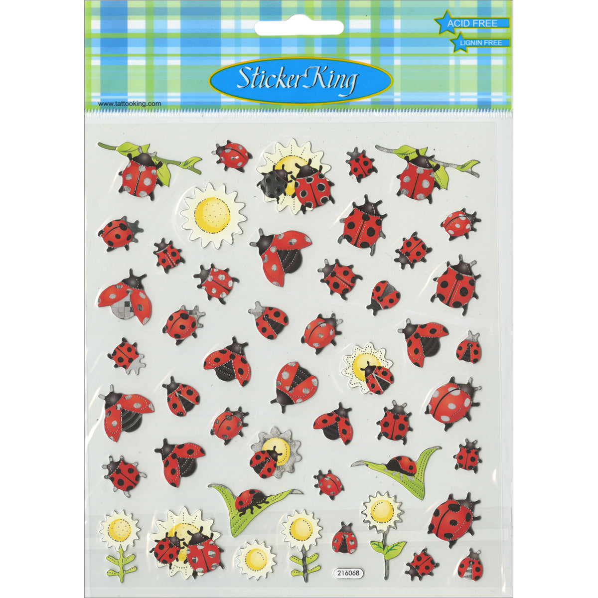 Multicolored Stickers Ladybugs & Sunflowers