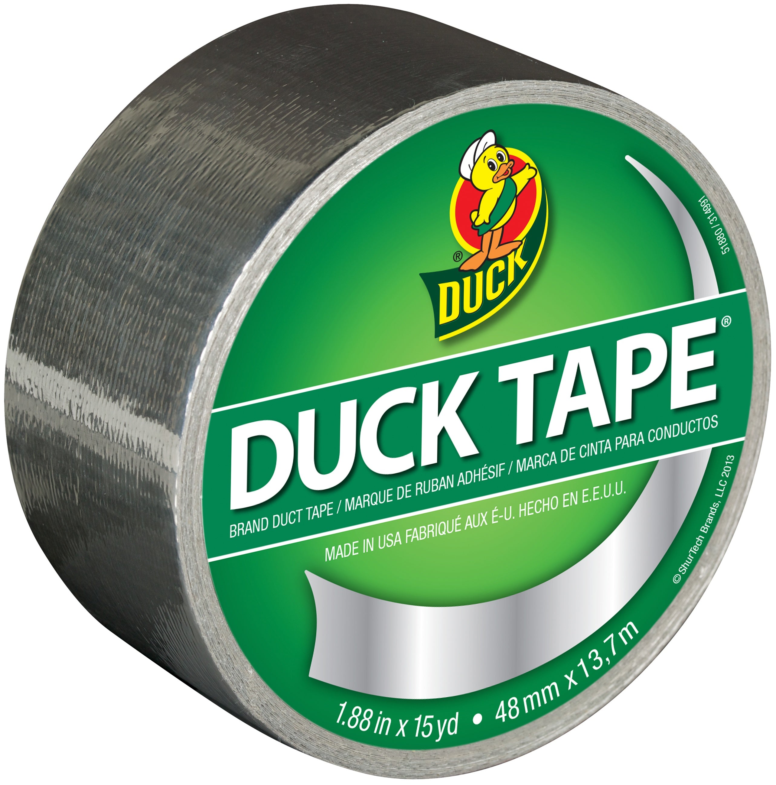 Bright Duck Tape 1.88"X15yd Silver Coin