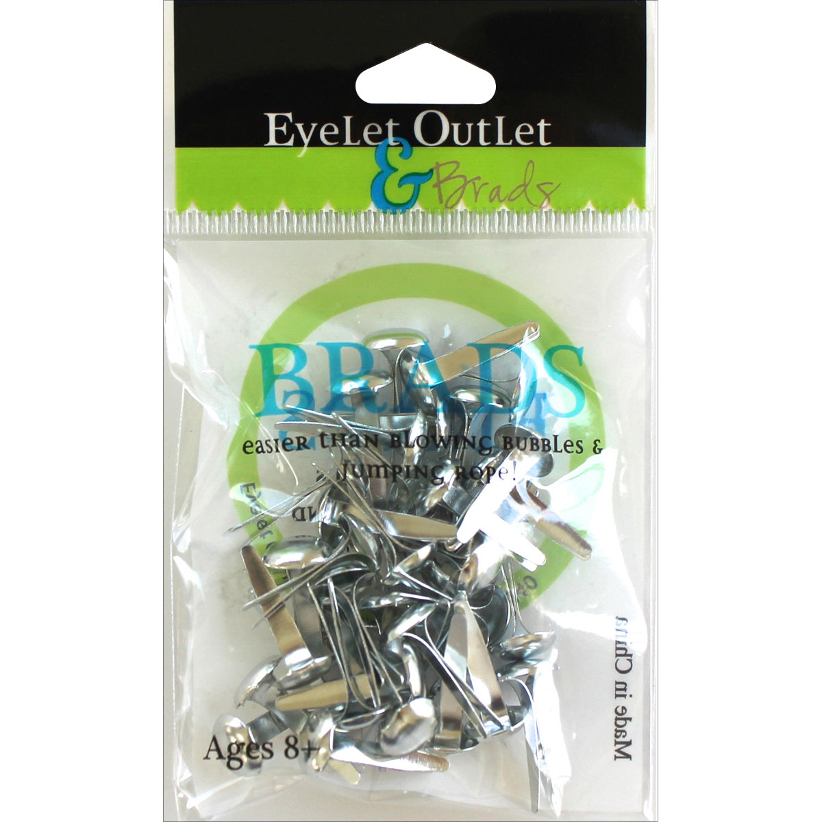 Eyelet Outlet Round Brads 8mm 40/Pkg Silver